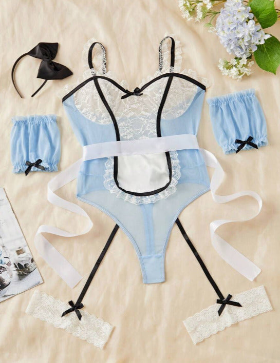 Traje mucama (5 piezas) (Talla L XL)