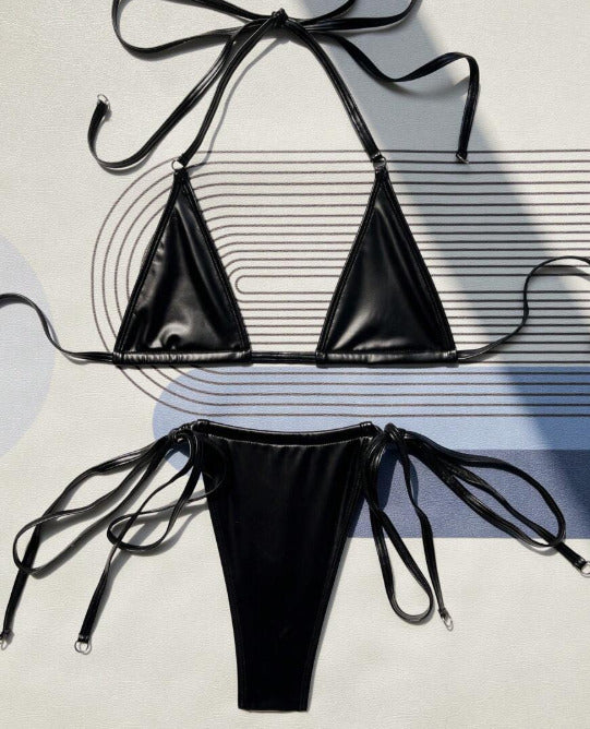 Bikini negro tipo hilo (Talla S)