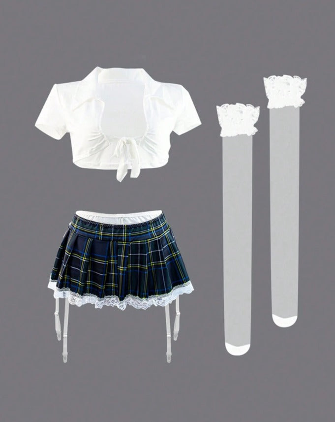 Traje colegiala (4 piezas) (Talla S M L)