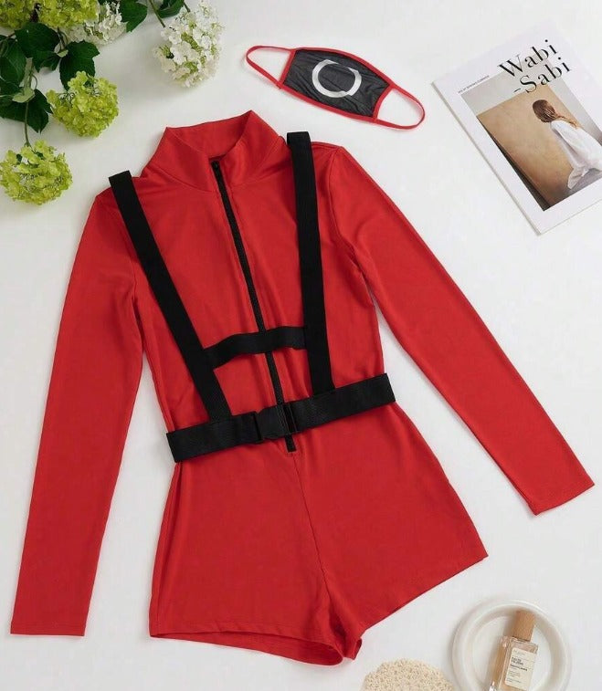Traje rojo (3 piezas) (Tallas XS S L)