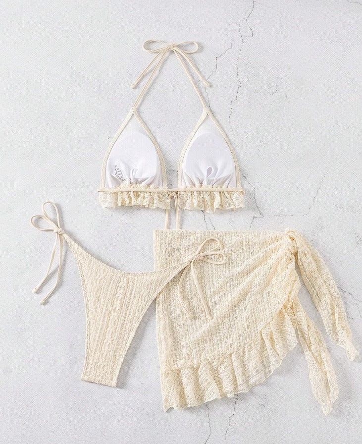 Vestido de baño bikini (3 piezas) (Tallas XS S M L)
