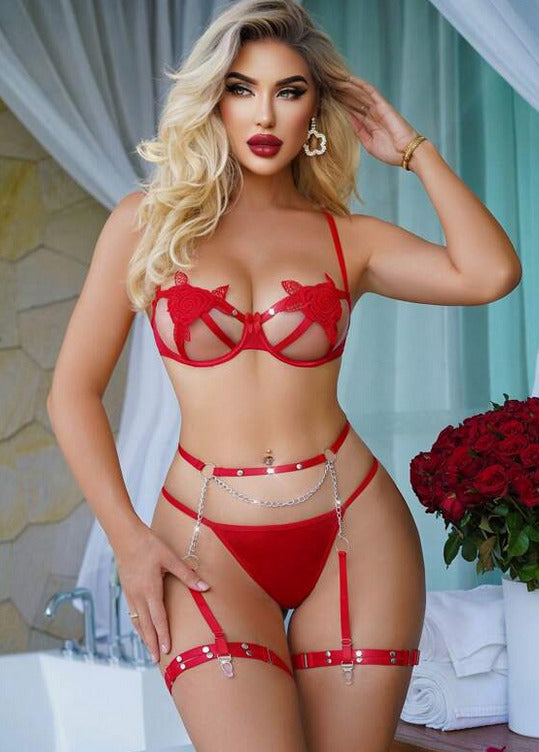 Lencería roja (Talla S)