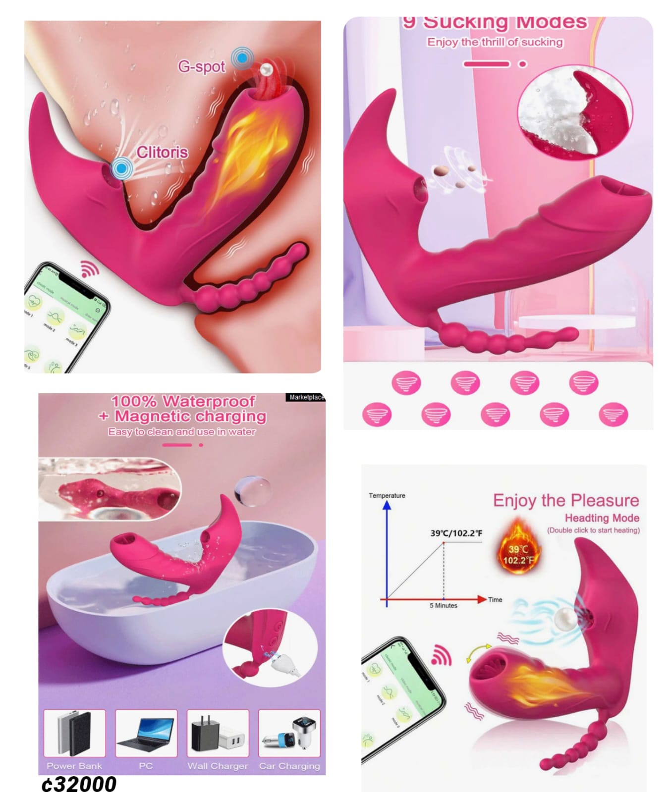 Juguete sexual vibrador 3 en 1