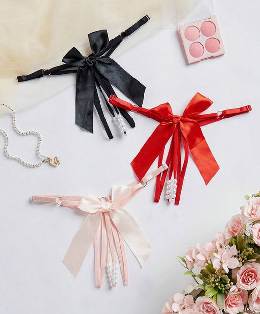 Lencería hilos trio apertura perlas (Talla S M L)