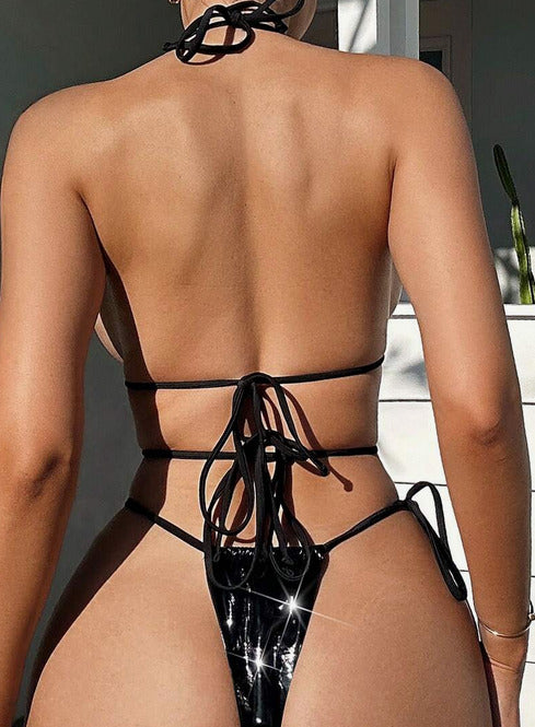 Vestido baño bikini negro (Talla M L)