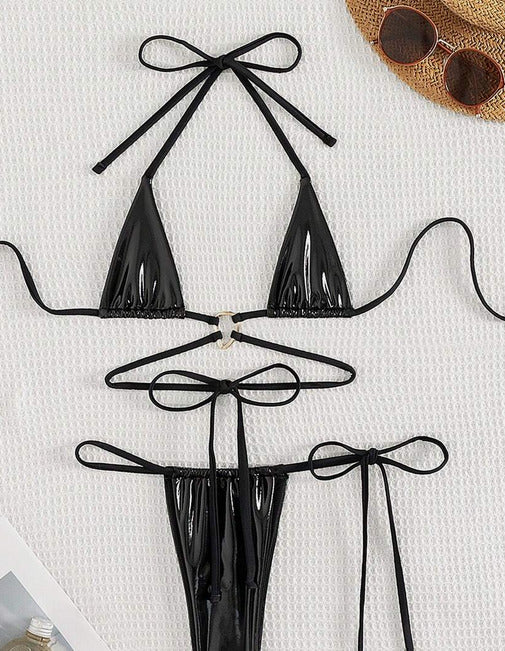 Vestido baño bikini negro (Talla M L)