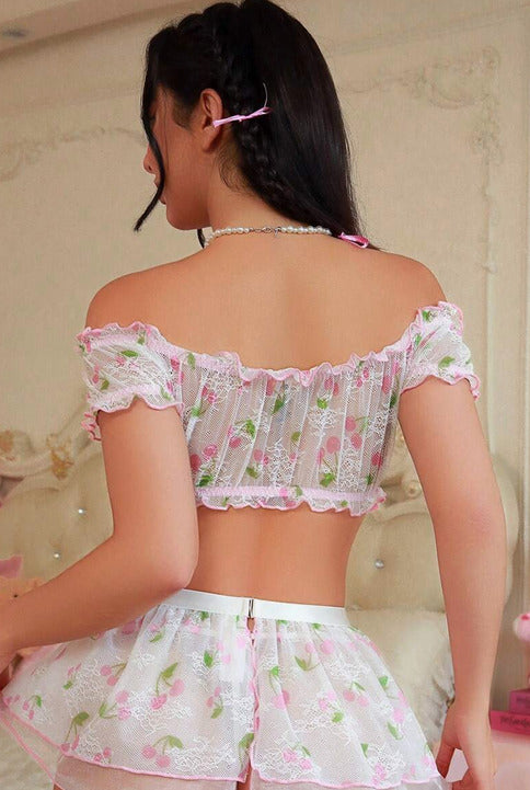 Lencería blanca cerezas (Talla XL)