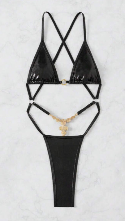 Bikini negro tipo hilo (Talla S M XL)