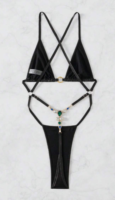 Bikini negro tipo hilo (Talla S M XL)