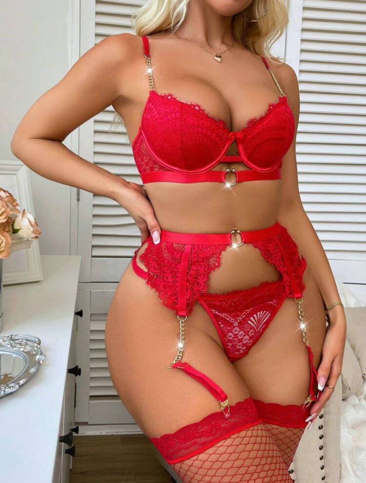 Lencería roja (Talla S L)