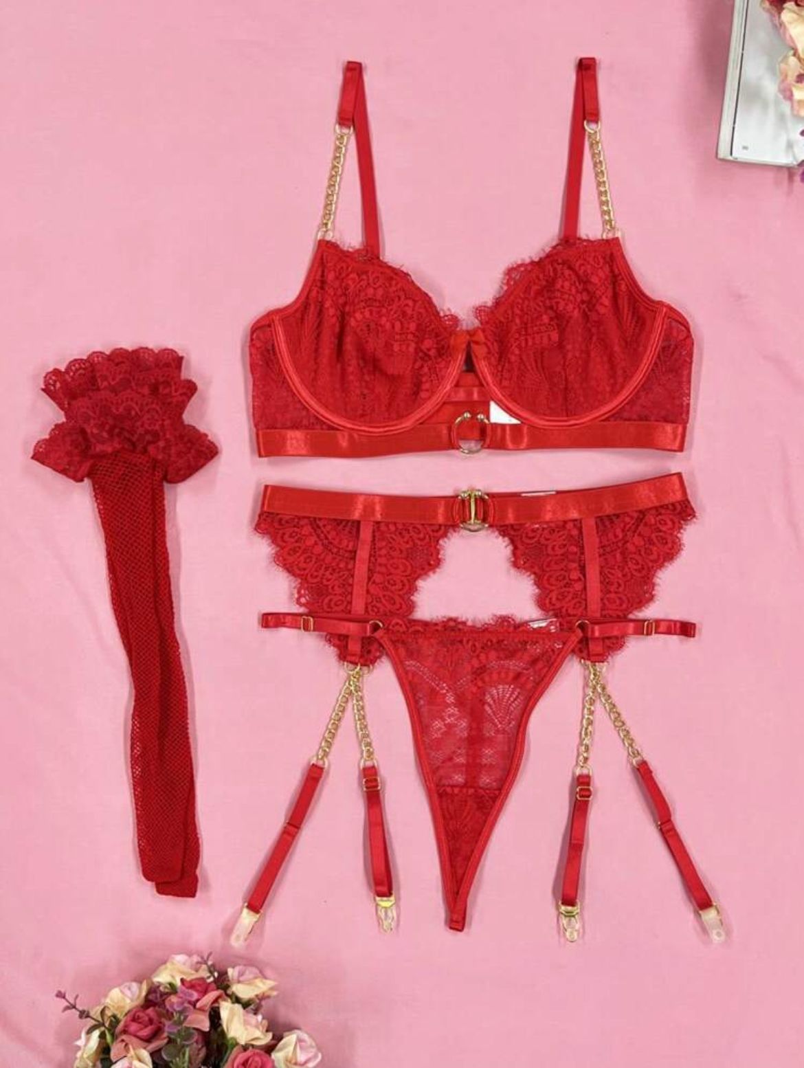 Lencería roja (Talla S L)