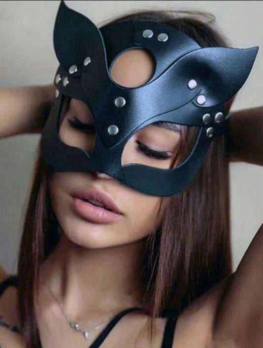 Máscara de zorro sexy de piel sintética