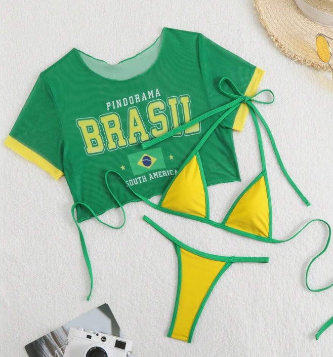 Bikini brasil (3 piezas) (Talla S M)