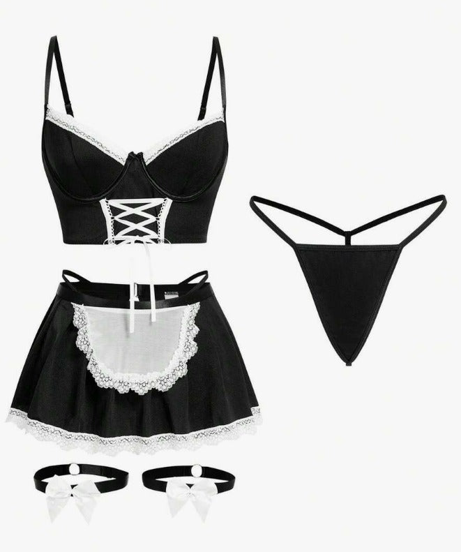 Traje mucama (5 piezas) (Talla M)