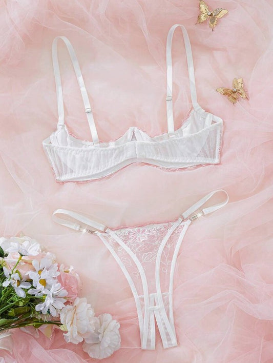 Lencería blanca con apertura (Talla S M L)