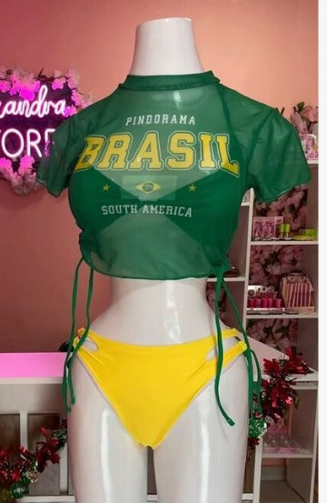 Bikini brasil tipo tanga (3 piezas) (Talla L XL)