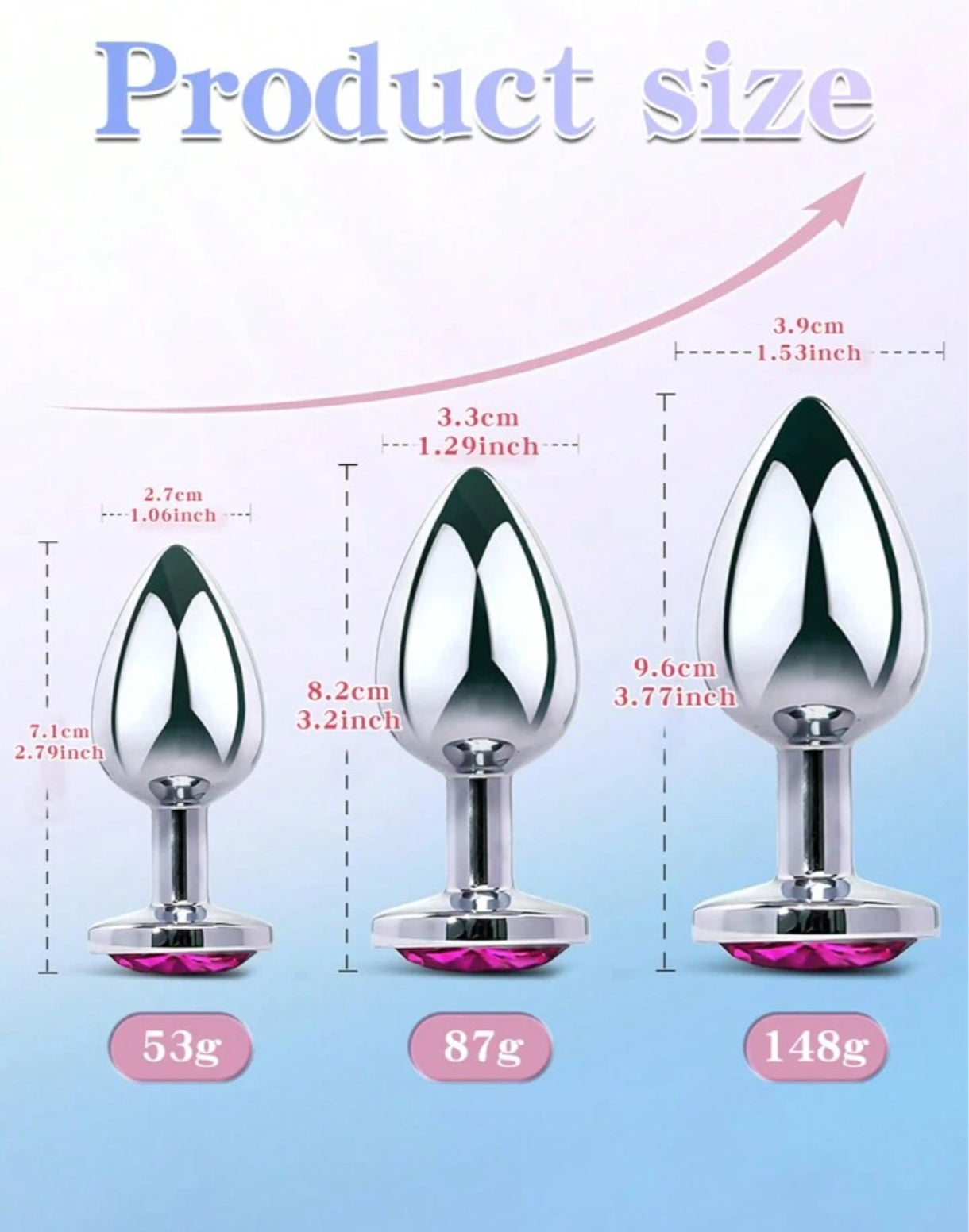 Sex toy trio de plugs (Talla S M L)