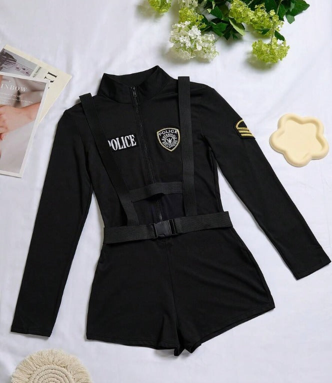 Traje policia negro (Tallas XS S M L XL)