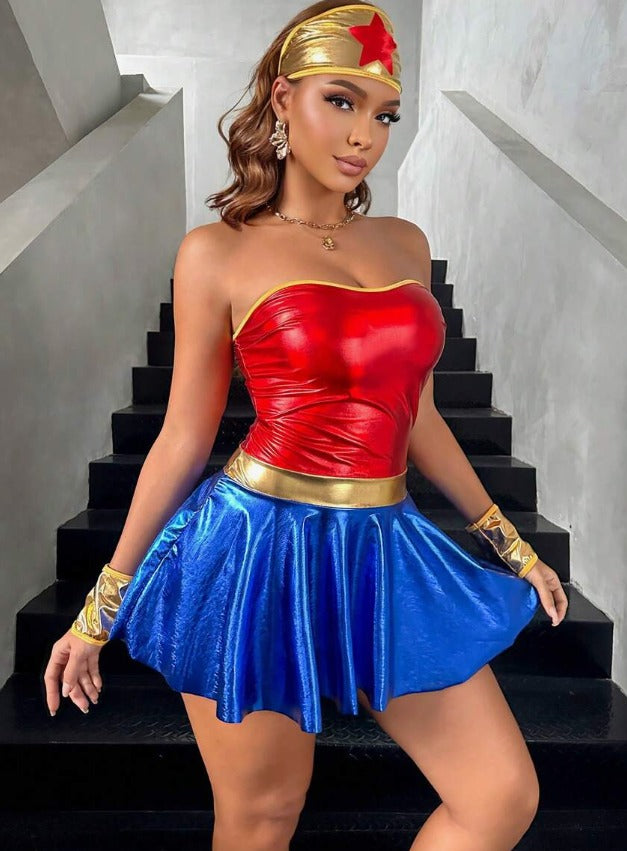Traje mujer maravilla (Tallas M L) (4 piezas)