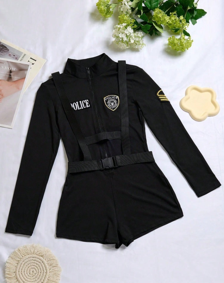 Traje policia negro (Talla XS S M)