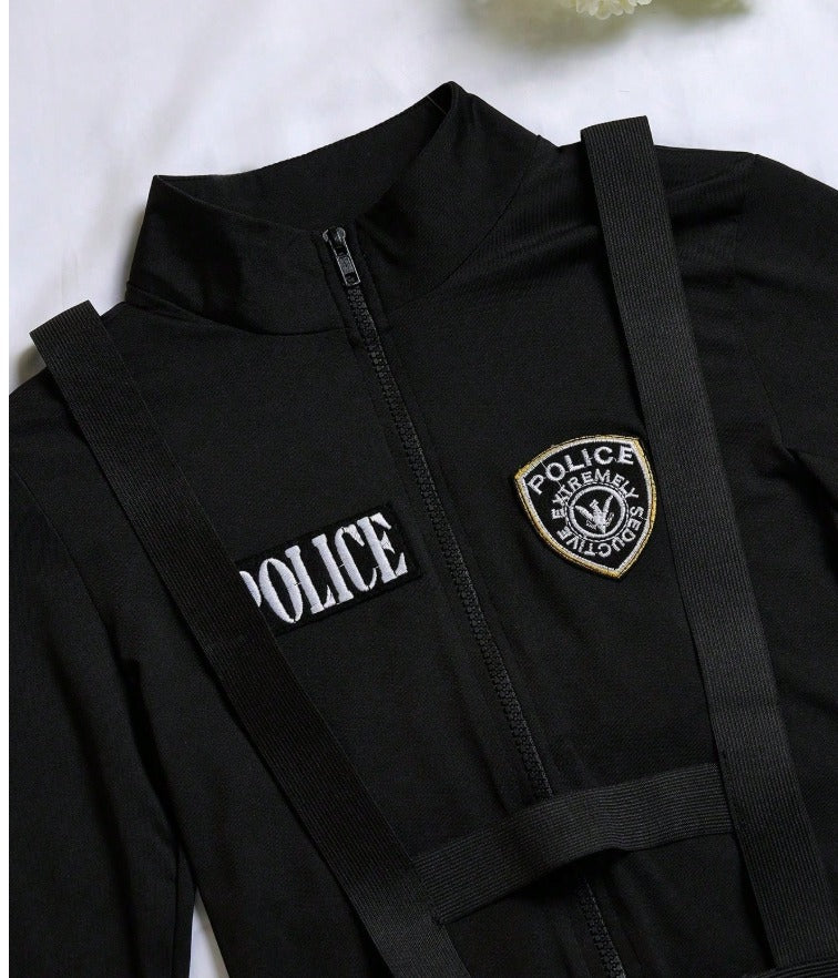 Traje policia negro (Talla XS S M)
