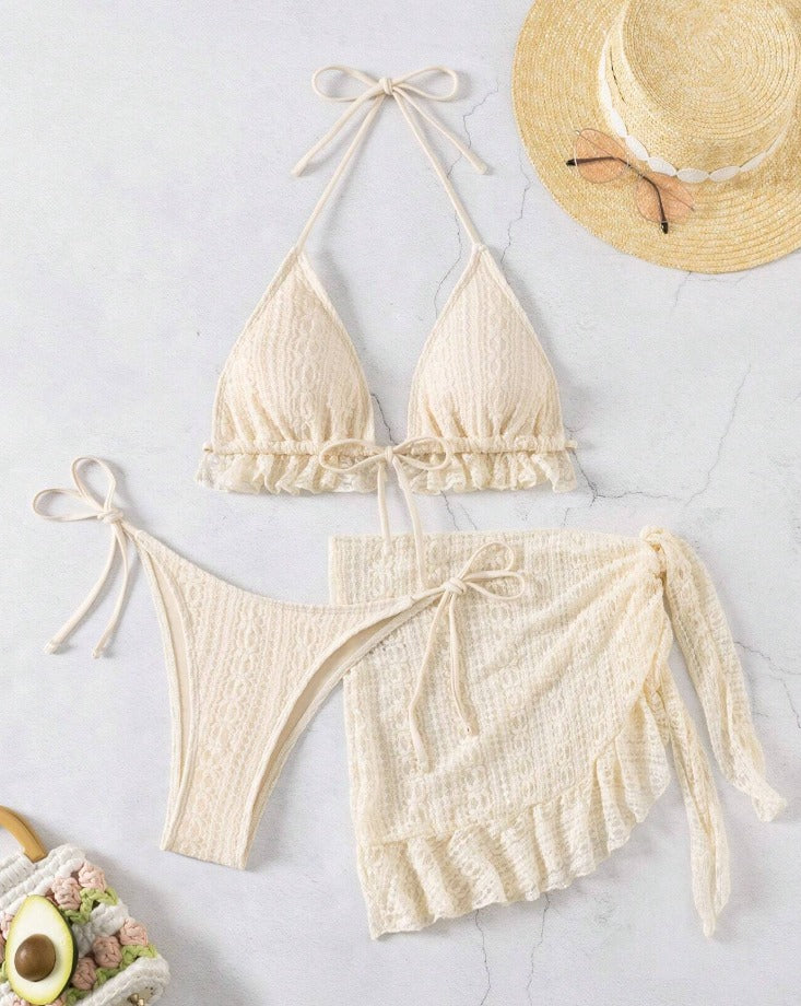 Vestido de baño bikini (3 piezas) (Tallas XS S M L)